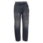 Højtaljede sorte denim jeans