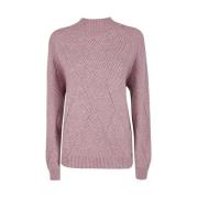 Broderet rund hals akryl sweater