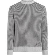 Grå Sweater Elegant Behagelig Rundhals