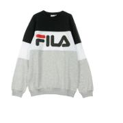 Blokeret Crew Sweatshirt i Sort/Grå