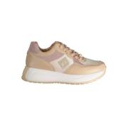 Beige Sneaker med Broderi og Logo