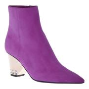 Ankle boots in purple suede