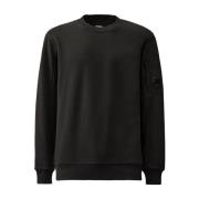 Sort Diagonal Fleece Linse Crew Sweatshirt