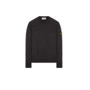 Sort Crewneck Sweatshirt Bomuld Fleece