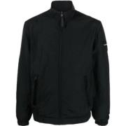 Krøllet Nylon Sort Blouson Jakke