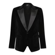 Sort Fløjl Blazer Elegant Herrejakke