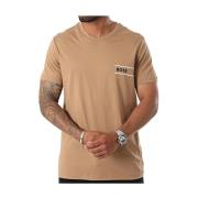 Kortærmet Bomuld T-shirt - Beige