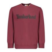 Rød Sweatshirt med Lange Ærmer Broderet Logo