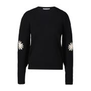 Blomstret Broderet Sweater