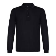 Luksuriøs Midnight Blue Merino Wool Polo