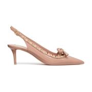 Rockstud Patentlæder Slingback Flade Sko