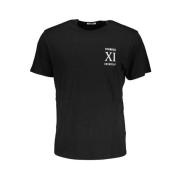 Sort Bomulds T-Shirt med Tryk Logo