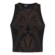 Brun Jacquard Paisley Crop Top