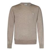 Beige Uld Crewneck Sweater