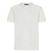 Hvid T-shirt med Logo Broderi