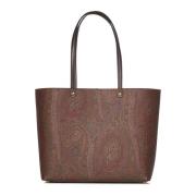 Brun Paisley Jacquard Tote Taske