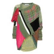 Multifarvet Patchwork Highlander Cardigan Sweater