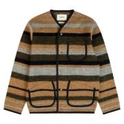 Stribet Italiensk uld cardigan