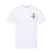 Grafisk Print Hvid T-shirt