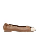 Beige Cap Toe Ballet Flats