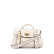 Flettet Håndtag Crossbody Taske i Beige