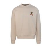 Beige Sweater med Teddy Design