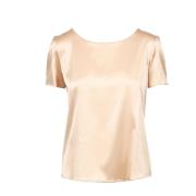 Champagne Silke Satin Bluse