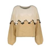 Beige Strikvarer Sweater