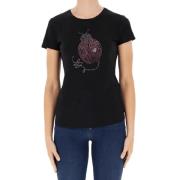 Dyr Strass Sort T-shirt