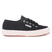 Canvas Lace-Up Trainers Black White