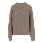 Beige Cashmere Crew Neck Sweater