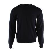 Navy Blue Uld Sweater Mænd