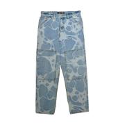 Marmor Jacquard Knæ Puder Denim Jeans