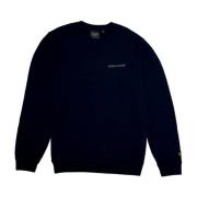 Broderet Crew Neck Sweatshirt Sort