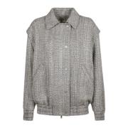 Herringbone Wool Bomber Jacket