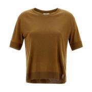 Glam Knit Effect Bomulds T-shirt