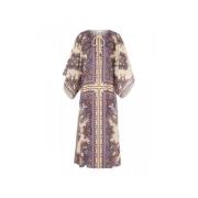 Lilla Paisley Kaftan Midi Kjole