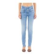 Højtaljede Skinny Jeans med Stilfulde Detaljer