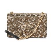 Bronze Rhinestone Mini Fabric Taske