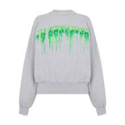 Slime Logo Hoodie Grå Melange/Grøn