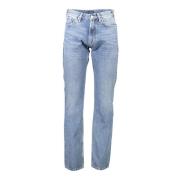 Slim Fit Denim Jeans Blå Vasket