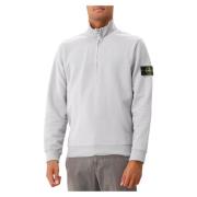 Grå Halv Zip Sweater Fleece Feel