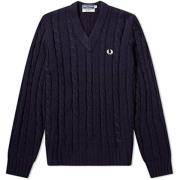 Italiensk Reissues V-Neck Navy Sweater