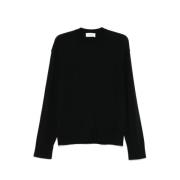 Rund Hals Uld Jumper - Sort