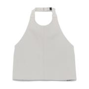 Rygløs Halter Top i CEMENT