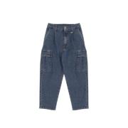 Cargo jeans til piger, høj talje