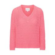 Rosa Bomuld Pullover Behagelig Stilfuld