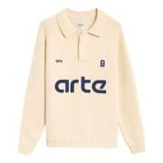 Strikket uld polo sweater