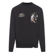 Sort sweater med logo print