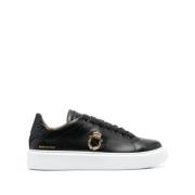 Sort Læder Mid-Top Platform Sneakers